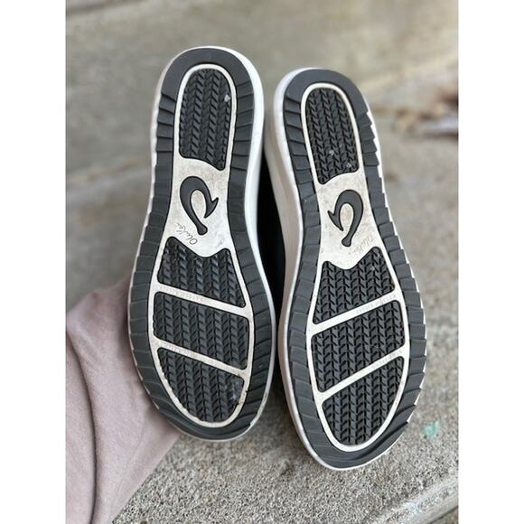 Olukai Women's Malua Slip On Black Leather Boat Shoes / Size 8 - Picture 4 of 7